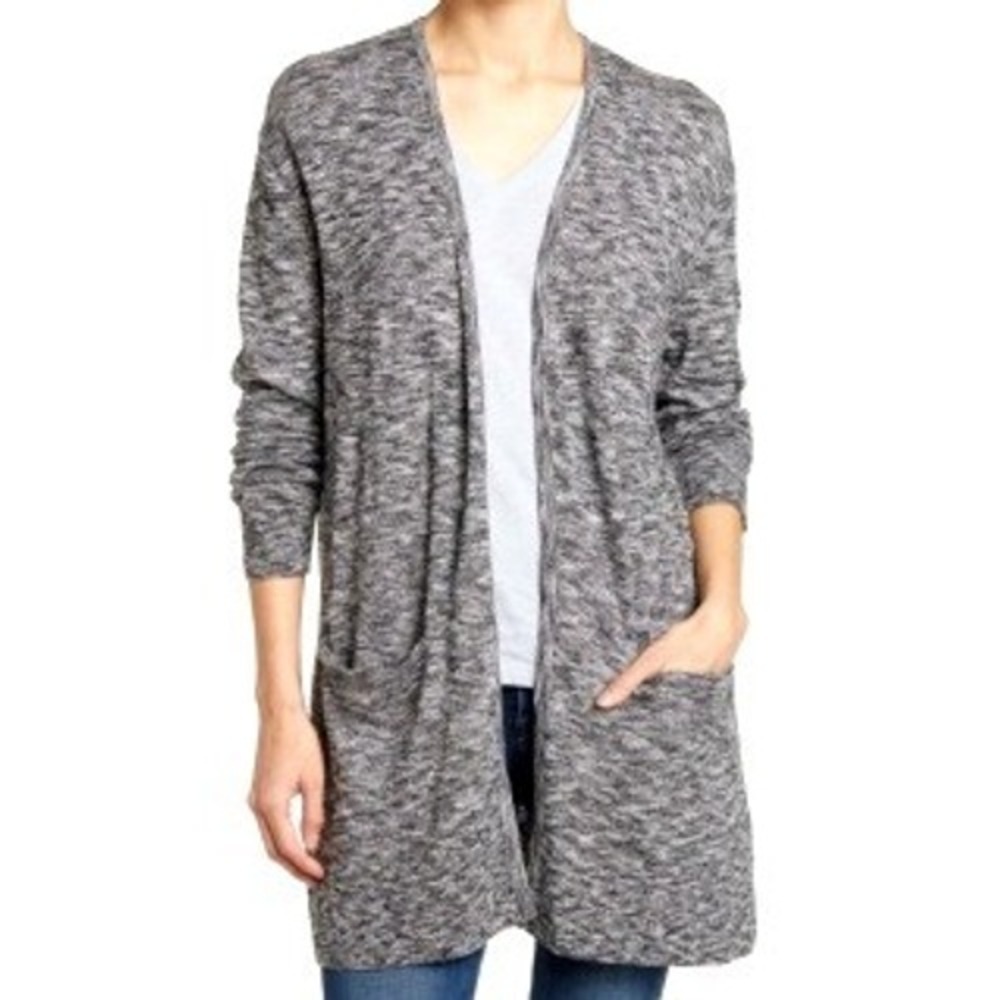 MADEWELL Women's‎ Small Ryder Cardigan Heather Gray Knit Slouchy Open Pockets